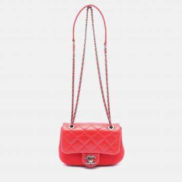 Chanel Paris Salzburg Red Quilted Leather Flap Shoulder Bag