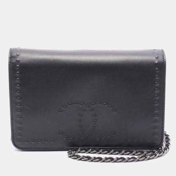 Pre Owned Chanel CC Black Leather Chain Shoulder Bag