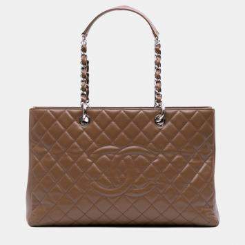 Pre Owned Chanel Brown Caviar Grand Shopping Tote XL