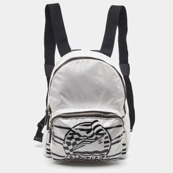 Pre Owned Chanel White Vinyl La Pausa Bay Backpack