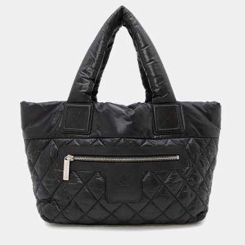 Chanel Coco Cocoon PM Black Nylon Tote Bag