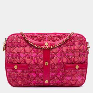 Pre Owned Chanel Pink Tweed Girl Crossbody