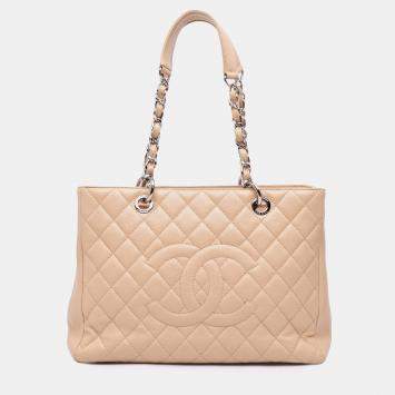 Pre Owned Chanel Brown Caviar Grand Shopping Tote