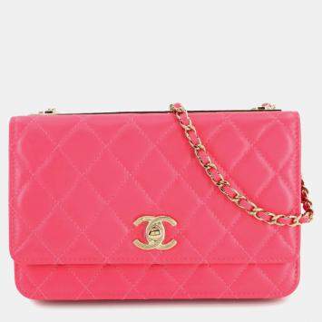 Chanel Trendy CC Pink Lambskin Leather Wallet on Chain 