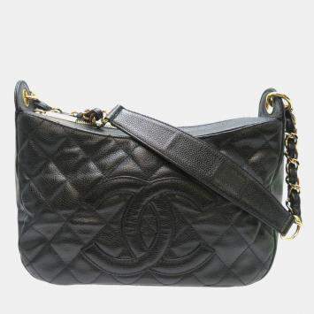 Pre Owned Chanel CC Black Leather Chain Shoulder Bag