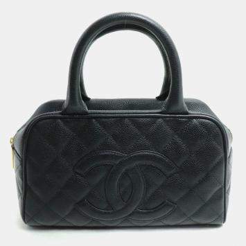 Chanel Mini Black Leather Boston Bag