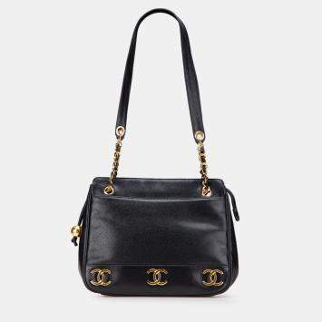Chanel Black Triple CC Caviar Shoulder Bag