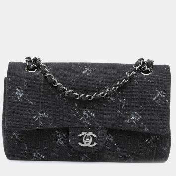 Chanel Black Medium Denim Double Flap