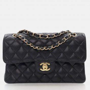 Chanel Small Black Caviar Classic Double Flap Bag