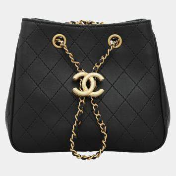 Chanel Calfskin Egyptian Amulet Drawstring Bucket Bag