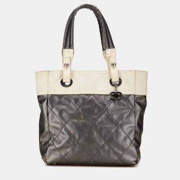 Chanel Grey/White Small Bicolor Paris-Biarritz Tote