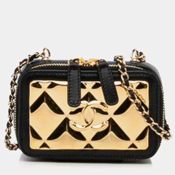 Chanel Gold CC Quilted Golden Plate Vanity Crossbody