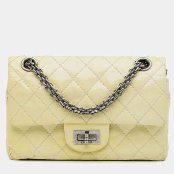 Chanel Yellow Mini Reissue 2.55 Patent Double Flap