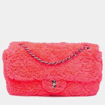 Chanel Pink Medium Quilted Terry Cloth Coco Beach Flap