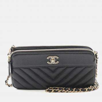 Chanel Mademoiselle Black Leather Shoulder Bag