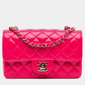 Chanel Pink Mini Rectangular Classic Patent Single Flap Bag