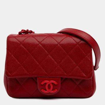 Pre Owned Chanel Incognito Flap Mini Square Caviar Shoulder Bag