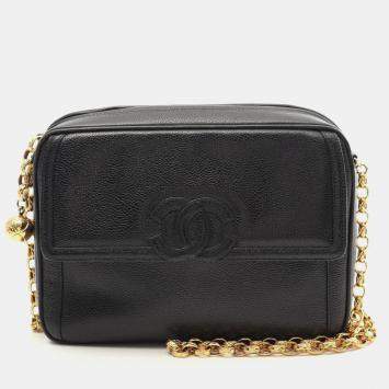 Chanel Coco Mark Black Caviar Skin Shoulder Bag