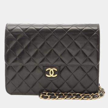 Chanel Matelasse Black Lambskin Shoulder Bag