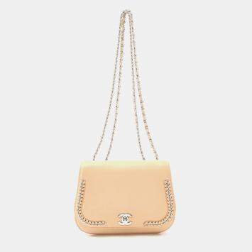 Pre Owned Chanel CC Beige Leather Shoulder Bag