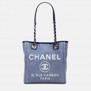 Chanel Blue Mini Canvas Deauville Tote