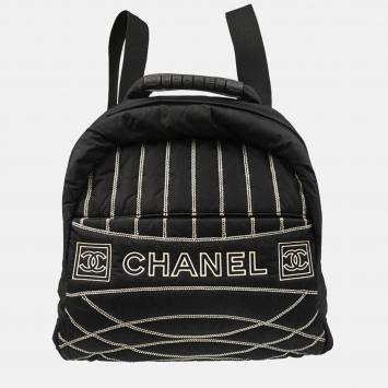 Pre Owned Chanel Sport Line Black Nylon Backpack 
