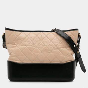 Pre Owned Chanel Gabrielle Medium Bicolor Lambskin Leather Crossbody Bag
