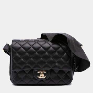 Pre Owned Chanel Black Quilted Calfskin Bolero de Chanel Flap