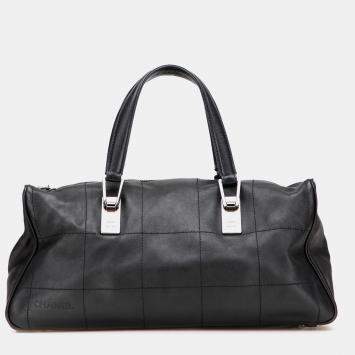 Chanel Black CC Square Quilted Lambskin Handbag