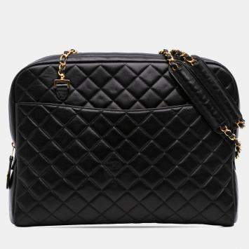 مملوكة مسبقًا Chanel Black Quilted Lambskin Shoulder Bag