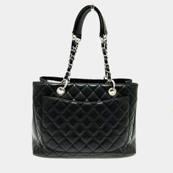 Pre Owned Chanel GST Black Leather Tote Bag
