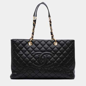 Pre Owned Chanel Black Caviar Grand Shopping Tote XL