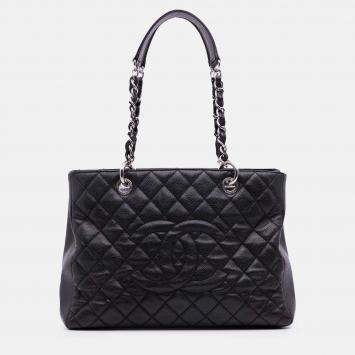Pre Owned Chanel Black Caviar Grand Shopping Tote