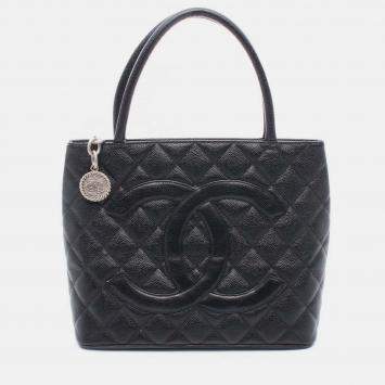 Pre Owned Chanel Black Caviar Medallion Tote