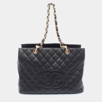 Pre Owned Chanel Matelasse Calfskin Black GHW Chain Shoulder Bag