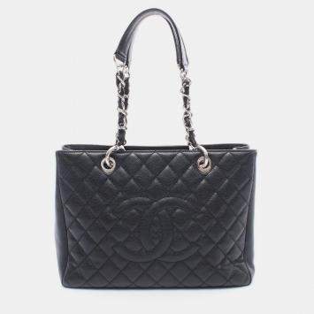 Pre Owned Chanel Matelasse GST Black Calfskin SHW Chain Bag