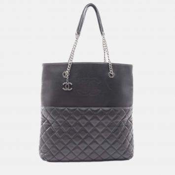 Pre Owned Chanel Black Quilted Lambskin Urban Delight Tote