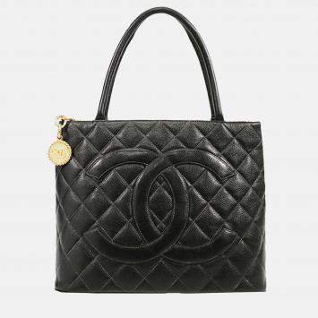 Pre Owned Chanel Black Caviar Medallion Tote