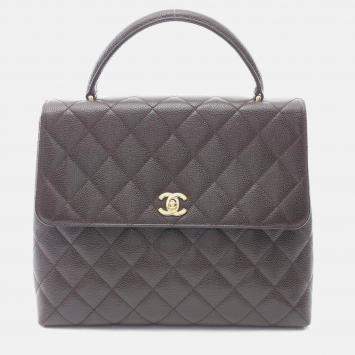 Pre Owned Chanel Matelasse Brown Calfskin Handbag GHW