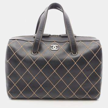 Pre Owned Chanel Black Suede Shoulder Bag