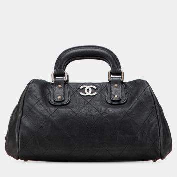 Pre Owned Chanel Black Caviar CC Outdoor Ligne Handbag