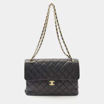 Pre Owned Chanel Quilted Black Leather Chain Shoulder Bag
