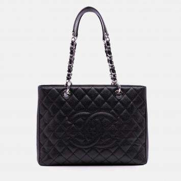 Pre Owned Chanel Black Caviar Grand Shopping Tote