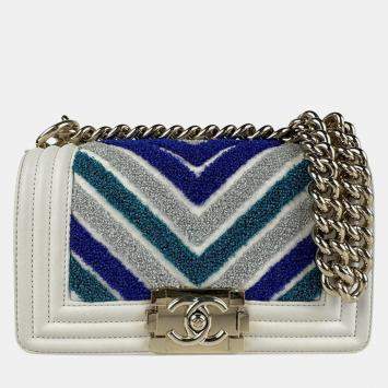 Pre Owned Chanel Boy Multicolor Leather Shoulder Bag