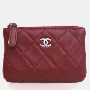 Pre Owned Chanel Lambskin Key Pouch 