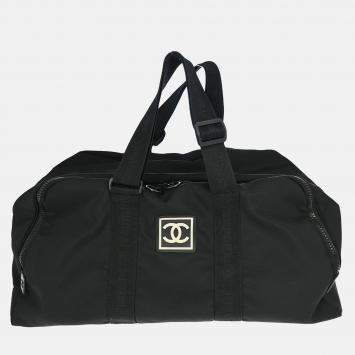Pre Owned Chanel Sport Line Black Jacquard Nylon Handbag