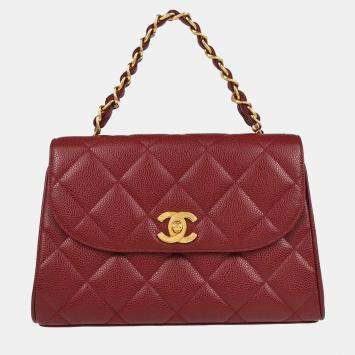 Pre Owned Chanel CC Bordeaux Caviar Leather Shoulder Bag