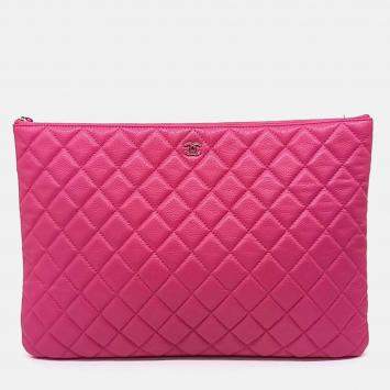 Pre Owned Chanel Caviar Clutch Large