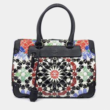 Pre Owned Chanel Multicolor Coated Canvas Dallas tote and shoulder bag