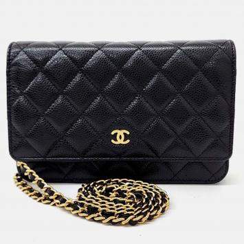 Pre Owned Chanel Black Leather WOC Mini Crossbody Bag